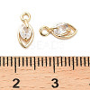 Brass Micro Pave Clear Cubic Zirconia Charms KK-C054-10G-3