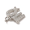 Brass Micro Pave Cubic Zirconia Charms KK-E077-02P-06-3