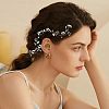 CHGCRAFT 2Pcs 2 Style Bridal Pearl Rhinestone HairBand OHAR-CA0001-07-6