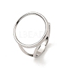 Non-Tarnish 304 Stainless Steel Open Cuff Pad Ring Settings X-RJEW-Z018-41P-1