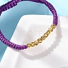 Polyester Cord Braided Bead Bracelets for Women BJEW-L698-01G-11-3