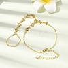 Brass Micro Pave Cubic Zirconia Mittens Bracelets BJEW-C156-01G-06-1