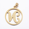Ion Plating(IP) 304 Stainless Steel Pendants STAS-K162-067G-2