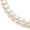 Vintage Painted Round Glass Pearl Beaded Necklace for Girl Women Mother NJEW-JN03665-4