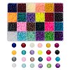 24 Colors Transparent Glass Beads Strands FGLA-X0001-04B-4mm-1