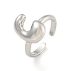 Brass Letter Open Cuff Rings for Women RJEW-G313-01C-P-1