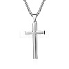 Stainless Steel Cross Pendant Unisex Necklaces TQ5525-2-1