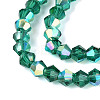 AB Color Plated Transparent Glass Beads Strands GLAA-G127-01P-4
