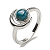 Natural Apatite Adjustable Rings RJEW-K269-09P-08-2