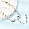 4MM Two Tone 304 Stainless Steel Textured Paperclip Chain Necklaces for Man and Women SA-CBAB767-09GP-3