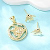 Brass Micro Pave Cubic Zirconia Pendant & Stud Earrings Sets for Women SJEW-F227-01G-G-1