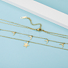 Elegant Double-layer Stainless Steel Moon Star Pendant Necklaces for Women LZ1319-1-3