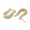 Teardrop Brass Cubic Zirconia Hoop Earrings EJEW-K247-14G-2