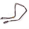 Adjustable Braided Waxed Cord Macrame Pouch Necklace Making MAK-WH0009-02B-1