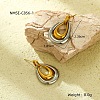 304 Stainless Steel Two Tone Stud Earrings FS-WG8A1D7-08-1