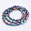 Electroplate Glass Beads Strands X-EGLA-D017-15x10mm-4-2
