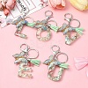 Resin & Acrylic & Faux Suede Tassel Keychain KEYC-YW00126-01-4
