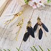 2Pairs 2 Colors Feather Chandelier Earrings EJEW-TA0001-81B-4