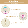 3 pairs 3 style Acrylic Heart Dangle Stud Earrings with Steel Iron Pins for Women EJEW-FI0001-65-4