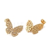 Butterfly Rack Plating Brass Stud Earrings EJEW-A027-05G-2