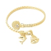 Brass Micro Pave Clear Cubic Zirconia Cuff Bangles BJEW-F526-04G-4