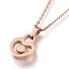 304 Stainless Steel Heart Padlock Pendant Necklaces NJEW-I240-14-4