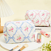 2Pcs 2 Colors Flower Print Cotton & Polyester Cosmetic Zipper Bag AJEW-CN0002-82-4