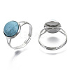 Synthetic Turquoise Adjustable Rings RJEW-N029-028-2
