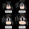 8 Sets 8 Style Round Glass Dome Cover AJEW-PH0004-87-2
