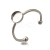 304 Stainless Steel Open Cuff Ring Components STAS-M057-01B-P-1