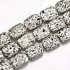 Electroplated Natural Lava Rock Beads Strands G-S249-02-15x20-1