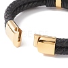 Leather Braided Cord Bracelets BJEW-E352-36G-4