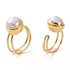 Adjustable Natural Pearl Cuff Rings RJEW-L095-G01-G-3