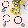 3Pcs 3 Styles Rubber & Synthetic Turquoise Elastic Hair Accessories AJEW-CY0001-75-7