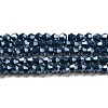 Opaque Solid Color Electroplate Glass Beads Strands EGLA-A039-P4mm-A09-1