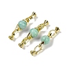 Natural Amazonite with Brass Fold Over Clasps G-G141-03G-02-1