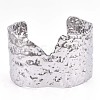 Non-Tarnish 304 Stainless Steel Wide Open Cuff Bangle for Women BJEW-F442-03P-1