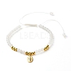 Round Natural White Jade Braided Bead Bracelet for Girl Women BJEW-JB06864-03-1