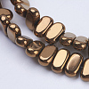 Electroplate Non-magnetic Synthetic Hematite Beads Strands G-J382-4x8x2mm-A07-2
