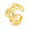 Brass Cable Chain Open Cuff Ring for Women RJEW-M173-11A-G-1