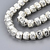 Electroplated Natural Lava Rock Beads Strands G-T114-64S-6