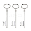 Tibetan Style Alloy Skeleton Key Large Pendants TIBEP-S105-P-RS-1
