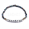 Faceted Round Electroplate Glass Beads Stretch Bracelets BJEW-T016-03-1