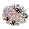 UV Plating Rainbow Iridescent Transparent Acrylic Beads OACR-C007-04-3