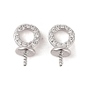 Brass with Cubic Zirconia Peg Bails KK-B087-13B-P-1