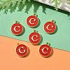 Golden Plated Alloy Enamel Charms ENAM-S118-03C-5
