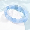 Dyed Natural White Jade Beaded Stretch Bracelets for Unisex G-K303-01K-02-3