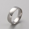 201 Stainless Steel Simple Plain Band Ring for Men Women RJEW-WH0015-01D-1