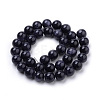 Synthetic Blue Goldstone Beads Strands G-S259-41-10mm-2