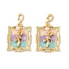 Brass Random Color Glass Pendants KK-Q030-05A-G-1